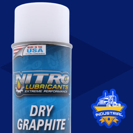 Nitro Lubricants Dry Graphite Spray – 12.75oz Fast-Drying Lubricant for Metal & Plastic; Resists Water, Oil, and Chemicals; Performs Under Heat & Pressure in Dry Applications- Made in USA (8-Pack)