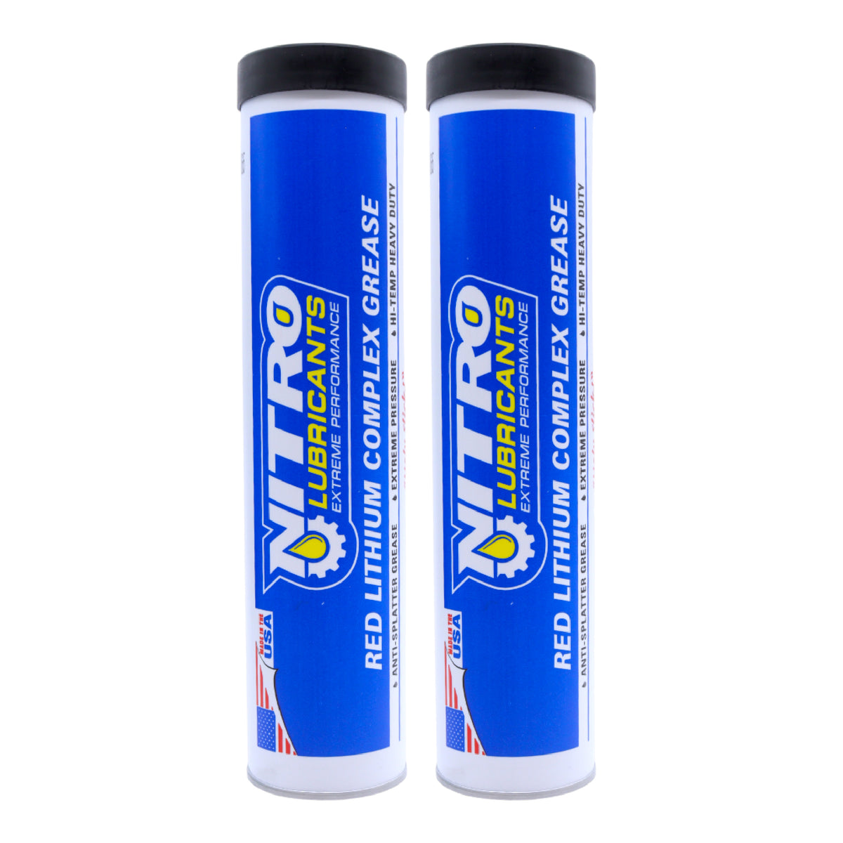 Nitro Lubricants Red Lithium Complex Grease – 14oz Tube for Automotive, Racing, Marine & Off-Road Use – Heavy-Duty, Extreme-Pressure, Multi-Purpose Grease, NLGI #2 (2-Pack)
