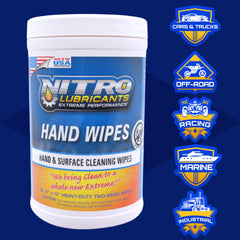 Nitro Lubricants Hand & Surface Cleaning Wipes – Heavy Duty, Two-Sided, Waterless Towels Remove Grease, Oil, Tar, Brake Dust, Inks, Grime & Nonporous Surfaces – 70 Count – Made in USA (3-Pack)