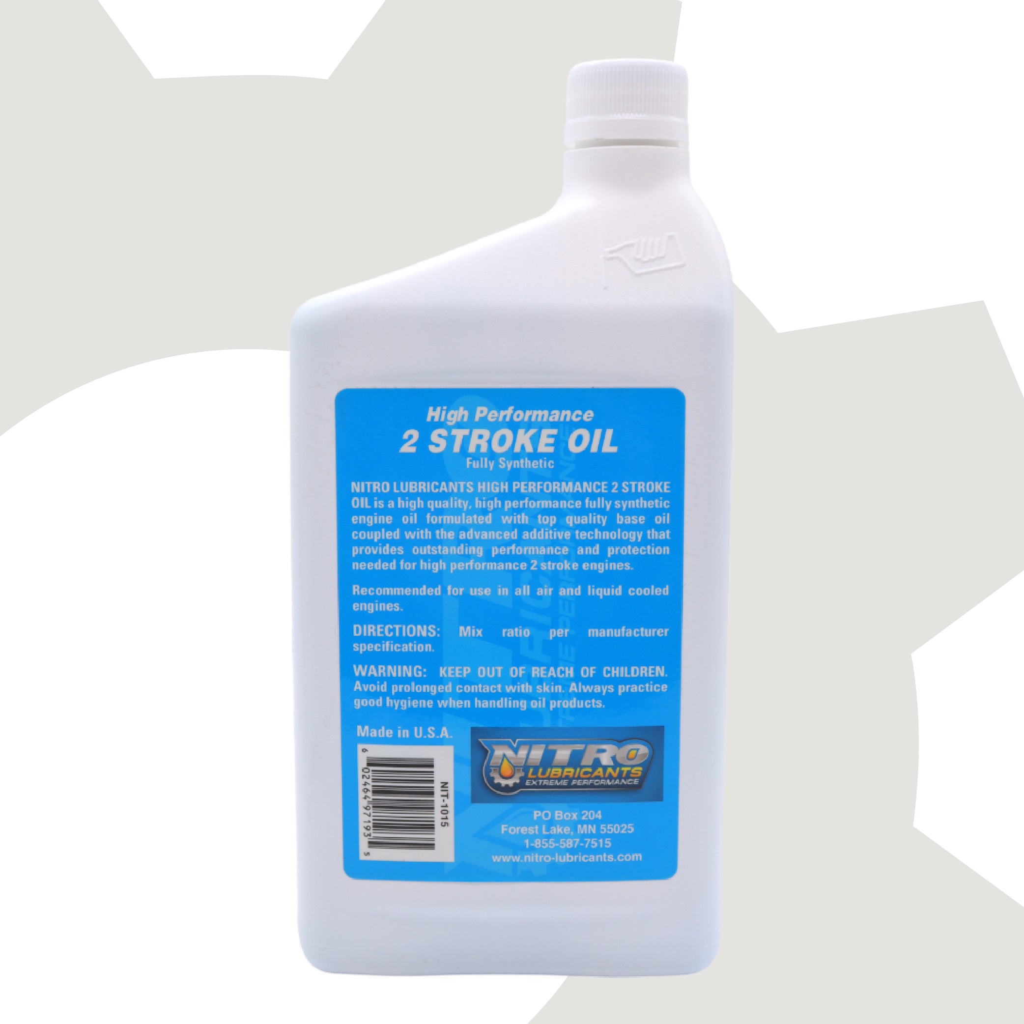 Nitro Lubricants 2 Stroke Engine Oil – Semi-Synthetic, High Performance Formula for Motorcycles and ATVs – Racing and Off-Road Use – Advanced Additive Technology – 1 Quart – Made in USA (12-Pack)