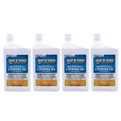 Nitro Lubricants 2 Stroke Engine Oil – Semi-Synthetic, High Performance Formula for Motorcycles and ATVs – Racing and Off-Road Use – Advanced Additive Technology – 1 Quart – Made in USA (4-Pack)