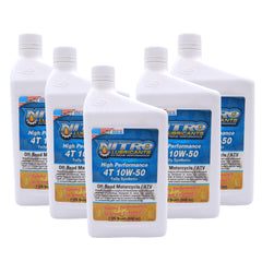 Nitro Lubricants 10W-50 4 Stroke Engine Oil – Semi-Synthetic, High Performance Formula for Motorcycles, ATVs & UTVs – Racing & Off-Road – Advanced Additive Technology – 1 Quart – Made in USA (5-Pack)
