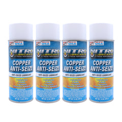 Nitro Lubricants Copper Anti-Seize – 14oz High Temp Anti-Seize Spray for Nuts, Bolts, Studs, Bearings & Slides; Prevents Seizing, Galling & Corrosion in Industrial & Automotive - Made in USA  (4-Pack)
