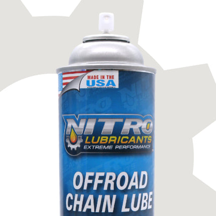 Nitro Lubricants Off-Road Chain Lube – Thick Clinging Foam Lubricates & Penetrates Rollers to Protect Against Corrosion, Friction & Wear – 12 oz – Made in USA (8-Pack)
