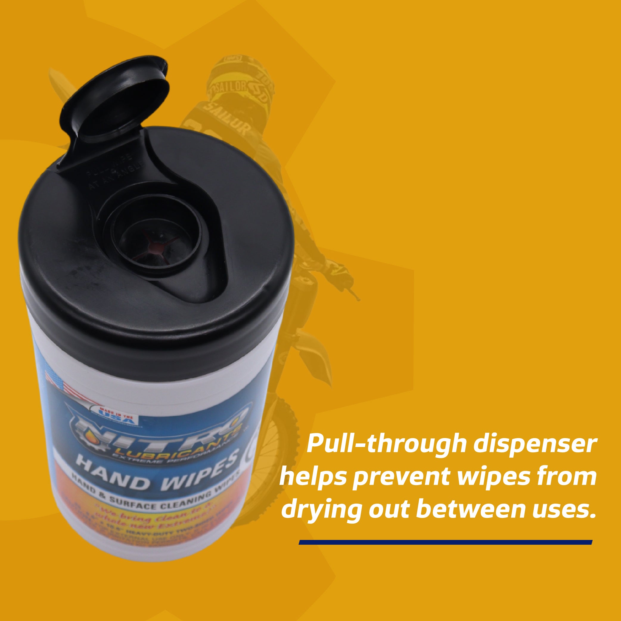 Nitro Lubricants Hand & Surface Cleaning Wipes – Heavy Duty, Two-Sided, Waterless Towels Remove Grease, Oil, Tar, Brake Dust, Inks, Grime & Nonporous Surfaces – 25 Count – Made in USA (4-Pack)