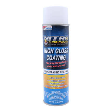 Nitro Lubricants High Gloss Coating – Vinyl & Plastic Shine – Water-Resistant Protection, Instant No-Wipe Formula Reaches Hard Areas – Automotive, Marine, Industrial, Off-Road – 12 oz – Made in USA