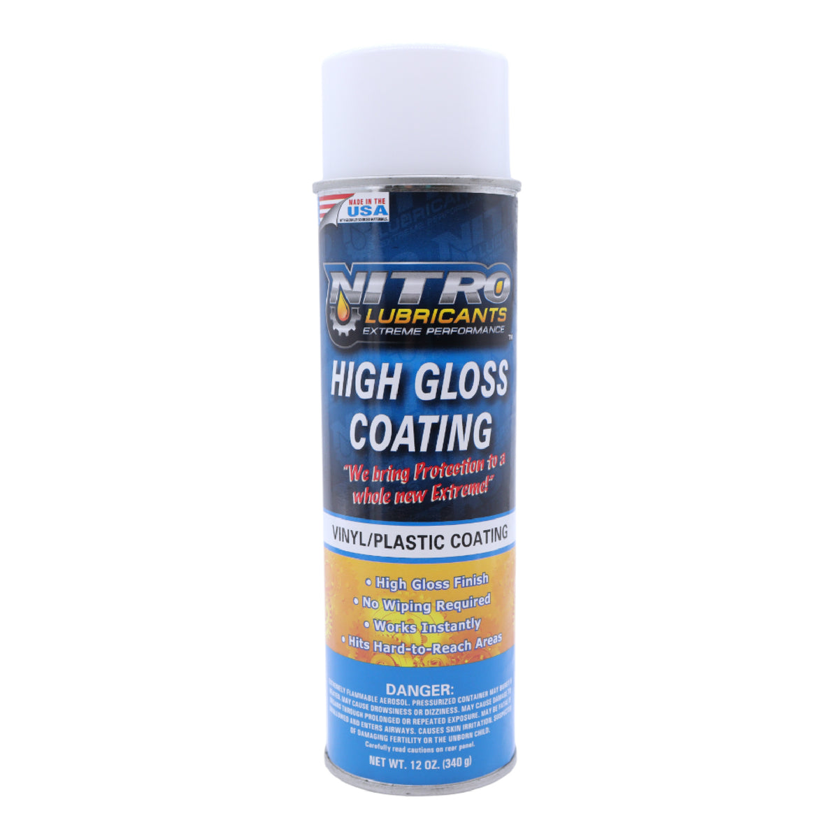 Nitro Lubricants High Gloss Coating – Vinyl & Plastic Shine – Water-Resistant Protection, Instant No-Wipe Formula Reaches Hard Areas – Automotive, Marine, Industrial, Off-Road – 12 oz – Made in USA