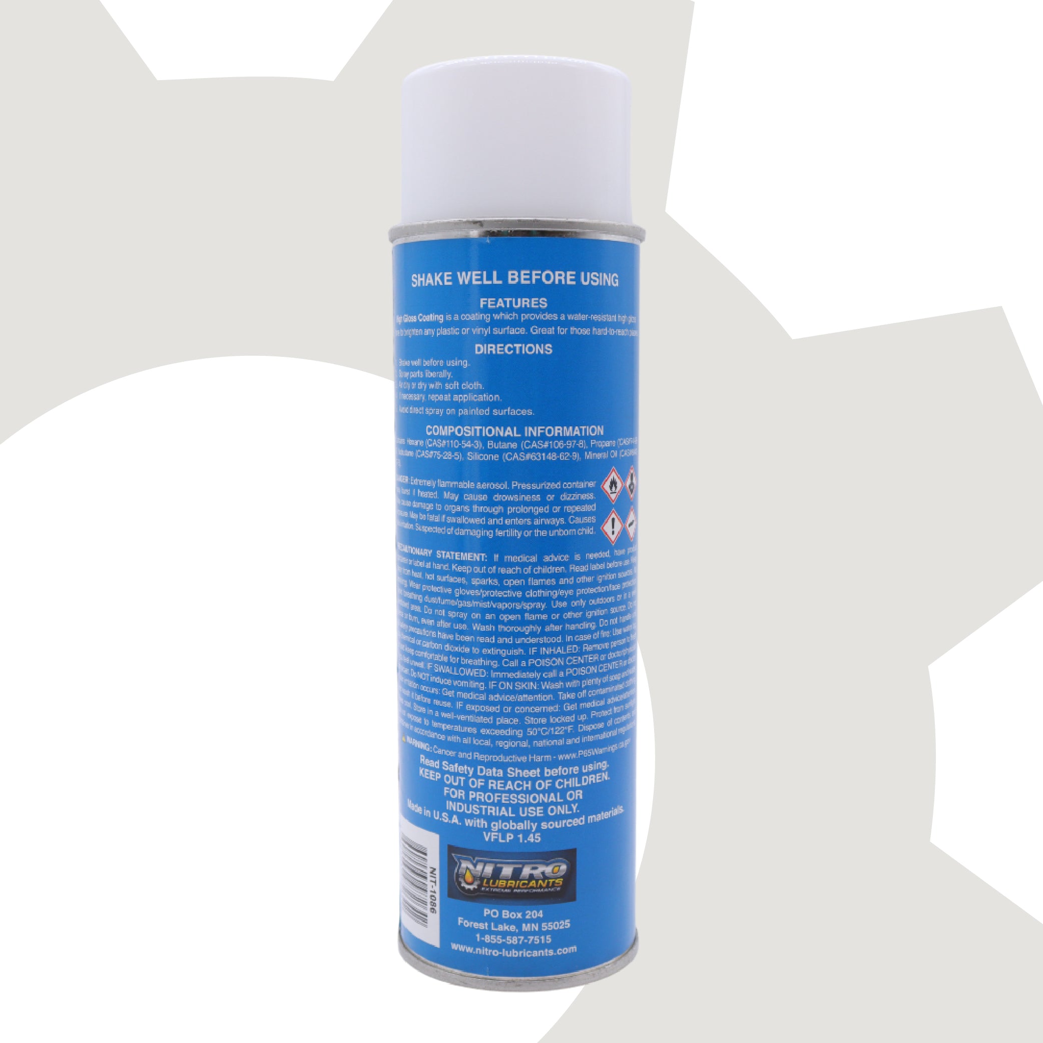 Nitro Lubricants High Gloss Coating – Vinyl & Plastic Shine – Water-Resistant Protection, Instant No-Wipe Formula Reaches Hard Areas – Automotive, Industrial, Off-Road – 12 oz – Made in USA (12-Pack)