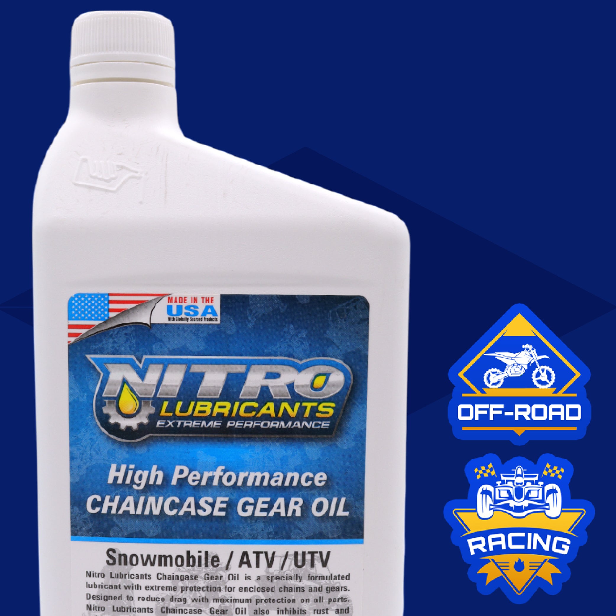 Nitro Lubricants Chaincase Oil – High Film Thickness, Improved Oxidation Control & Wear Resistance – Racing & Off-Road – Extends Engine Life – 1 Quart – Made in USA