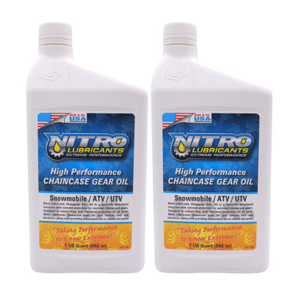 Nitro Lubricants Chaincase Oil – High Film Thickness, Improved Oxidation Control & Wear Resistance – Racing & Off-Road – Extends Engine Life – 1 Quart – Made in USA (2-Pack)