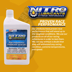 Nitro Lubricants Chaincase Oil – High Film Thickness, Improved Oxidation Control & Wear Resistance – Racing & Off-Road – Extends Engine Life – 1 Quart – Made in USA (2-Pack)