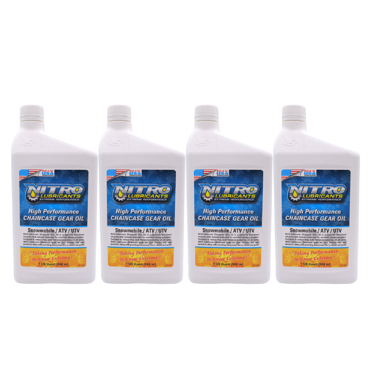 Nitro Lubricants Chaincase Oil – High Film Thickness, Improved Oxidation Control & Wear Resistance – Racing & Off-Road – Extends Engine Life – 1 Quart – Made in USA (4-Pack)