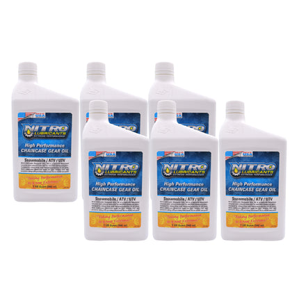 Nitro Lubricants Chaincase Oil – High Film Thickness, Improved Oxidation Control & Wear Resistance – Racing & Off-Road – Extends Engine Life – 1 Quart – Made in USA (6-Pack)