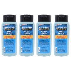 Nitro Lubricants Hand Scrub 400 ml Bottle – Non-Solvent, Super-Concentrated Industrial Hand Soap with Emollients – Heavy-Duty Grease, Oil & Tar Cleaner – Made in USA (4-Pack)