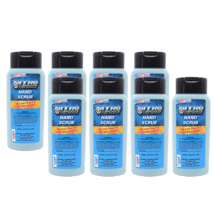 Nitro Lubricants Hand Scrub 400 ml Bottle – Non-Solvent, Super-Concentrated Industrial Hand Soap with Emollients – Heavy-Duty Grease, Oil & Tar Cleaner – Made in USA (8-Pack)