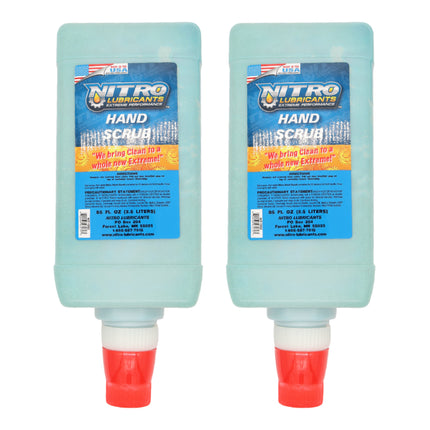 Nitro Lubricants Hand Scrub – Bulk 2.5 L Industrial Hand Cleaner for Nitro Wall-Mount Dispensers – Non-Solvent, Moisturizing, Heavy-Duty Formula – Made in USA (2-Pack)