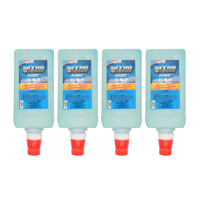 Nitro Lubricants Hand Scrub – Bulk 2.5 L Industrial Hand Cleaner for Nitro Wall-Mount Dispensers – Non-Solvent, Moisturizing, Heavy-Duty Formula – Made in USA (4-Pack)