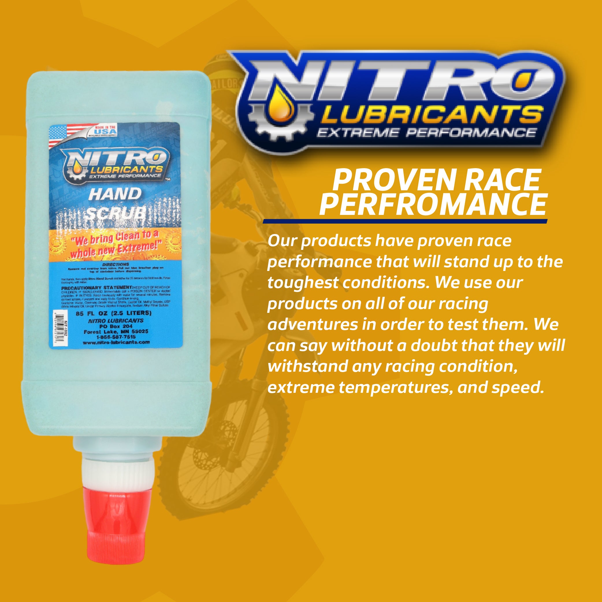 Nitro Lubricants Hand Scrub – Bulk 2.5 L Industrial Hand Cleaner for Nitro Wall-Mount Dispensers – Non-Solvent, Moisturizing, Heavy-Duty Formula – Made in USA (4-Pack)