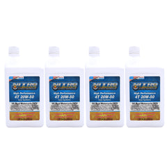 Nitro Lubricants 20W-50 Engine Oil – Synthetic Blend, Keeps Engine Clean of Varnish & Sludge under Severe Conditions – Racing & Marine Ready – 1 Quart – Made in USA (4-Pack)