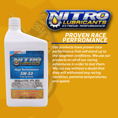 Nitro Lubricants 5W-50 4 Stroke Engine Oil – Semi-Synthetic, High Performance Formula for Motorcycles, ATVs & UTVs – Racing & Off-Road – Advanced Additive Technology – 1 Quart – Made in USA (2-Pack)