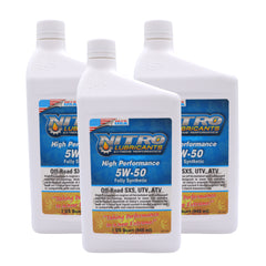 Nitro Lubricants 5W-50 4 Stroke Engine Oil – Semi-Synthetic, High Performance Formula for Motorcycles, ATVs & UTVs – Racing & Off-Road – Advanced Additive Technology – 1 Quart – Made in USA (3-Pack)