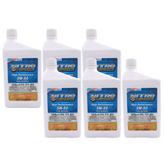 Nitro Lubricants 5W-50 4 Stroke Engine Oil – Semi-Synthetic, High Performance Formula for Motorcycles, ATVs & UTVs – Racing & Off-Road – Advanced Additive Technology – 1 Quart – Made in USA (6-Pack)