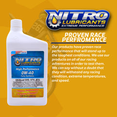 Nitro Lubricants 0W-40 4 Stroke Engine Oil – Fully Synthetic, High Performance Formula for Motorcycles, ATVs, UTVs – Racing and Off-Road – Advanced Additive Technology – 1Qt – Made in USA (2-Pack)