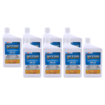 Nitro Lubricants 0W-40 4 Stroke Engine Oil – Fully Synthetic, High Performance Formula for Motorcycles, ATVs, UTVs – Racing and Off-Road – Advanced Additive Technology – 1Qt – Made in USA (8-Pack)