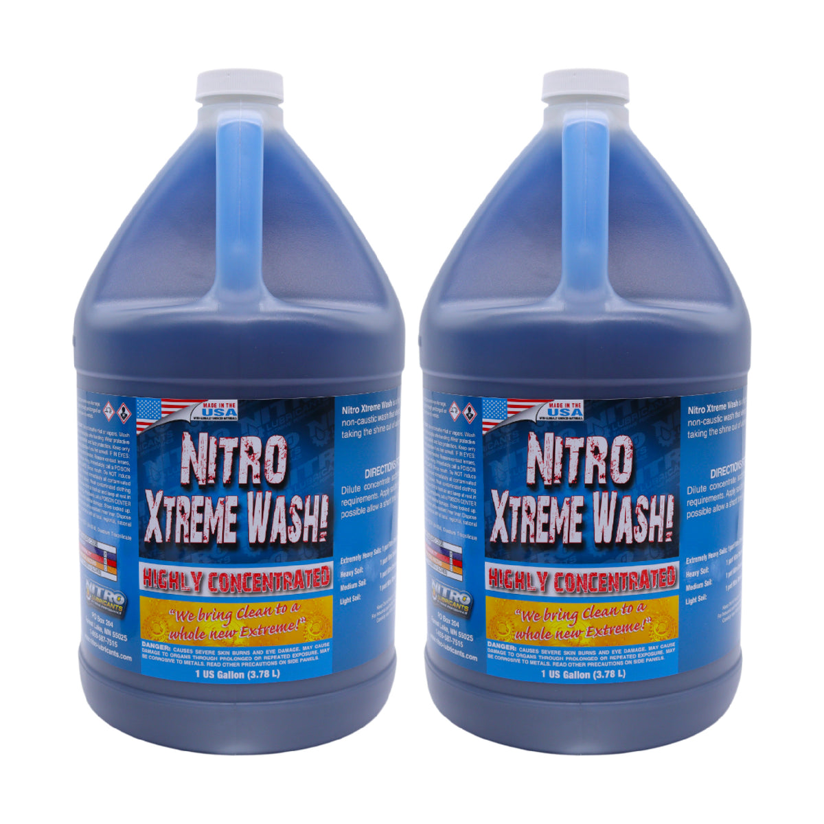 Nitro Lubricants Xtreme Bike Wash(1 GL) Super Concentrated Heavy-Duty Cleaner and Degreaser for Motorcycles, ATVs, Four Wheelers, & Bicycles-Non-Caustic, Biodegradable, Hard Water Compatible (2-Pack)