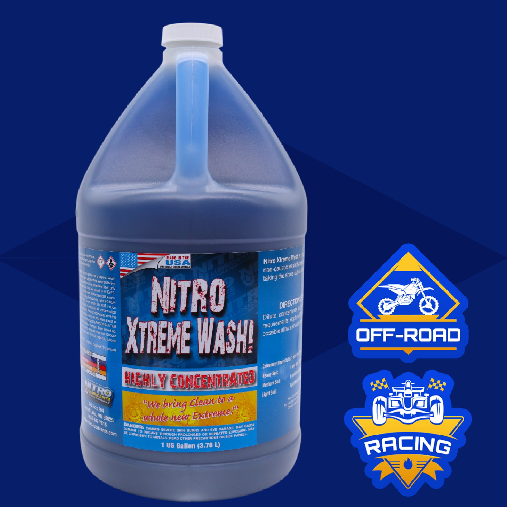 Nitro Lubricants Xtreme Bike Wash(1 GL) Super Concentrated Heavy-Duty Cleaner and Degreaser for Motorcycles, ATVs, Four Wheelers, & Bicycles-Non-Caustic, Biodegradable, Hard Water Compatible (2-Pack)