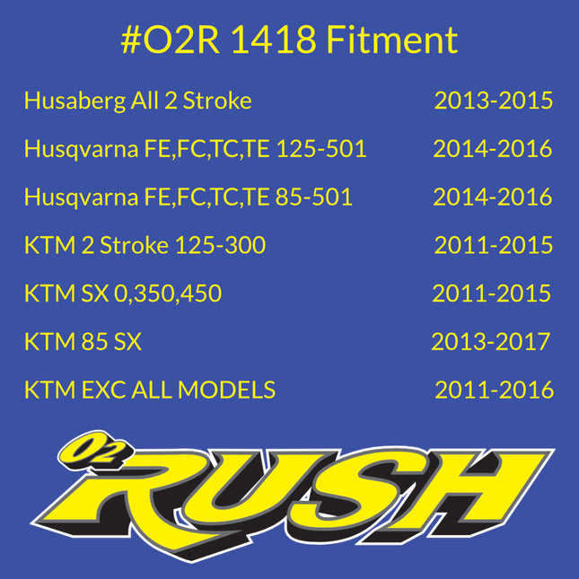 O2 RUSH High-Performance Air Filter fits Husqvarna FE250 FE350 FE450 (2024-2025) & KTM 125SX 150SX 250SX 250XC 250XC-F 350XC-F (2023-2025) - Washable & Reuseable (OEM 77206015000)