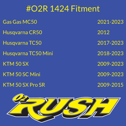 O2 RUSH High-Performance Foam Air Filter fits GAS GAS MC 50 & KTM 50 SX – Race-Proven Saw-Tooth Technology, Washable & Reusable(OEM 452 06 015 000)
