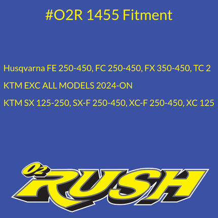 O2 RUSH High Performance Dirt Bike Air Filter - Compatible with Gas Gas EC 250/300/450F, Husqvarna FC 250/350/450, KTM 125 SX/250 SX-F Models (2016-2023+) (OEM  A46006015000)