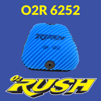 O2 RUSH High-Performance Saw-Tooth Foam Air Filter – Fits Yamaha YZ450F (2023-2025) & WR250F (2020-2025) – Replaces OEM BHR-14451-00 – Washable Reusable Race Proven