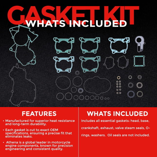 Athena P400270900088 Complete Gasket Kit for KTM, Husqvarna & GasGas 85 (2018‑2024) – Full Engine Gasket Set for 2‑Stroke Rebuilds with Top & Bottom End Coverage