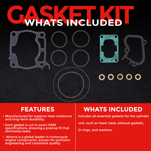 Athena P400485600271 Top End Gasket Kit for Yamaha YZ125 (2022) – Complete Cylinder Head, Base & Exhaust Gasket Set for Reliable 2‑Stroke Top‑End Rebuilds