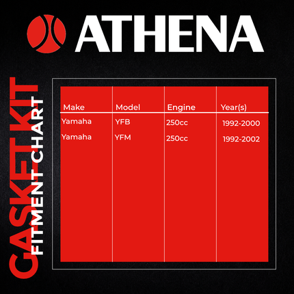 Athena P400485850225 Full Gasket Kit for Yamaha 225 & 250 Bear Tracker, Timberwolf & YFM (1986‑2002) – Complete Engine Gasket Set (Oil Seals Not Included)