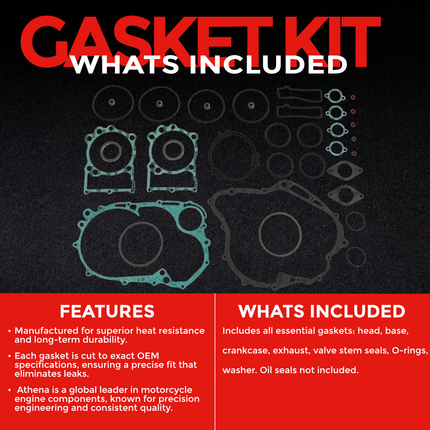 Athena P400485850900 Full Gasket Kit for Yamaha XV920 (1981‑1983) – Complete Engine Gasket Set for 4‑Stroke Rebuilds (Oil Seals Not Included)