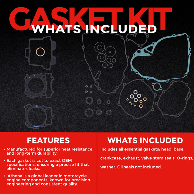 Athena P400485900212 Complete Gasket Kit for Yamaha YZ250F & WR250F – Full Engine Gasket Set for 4‑Stroke Rebuilds