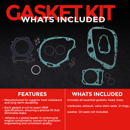 Athena P400510850140 Full Gasket Kit for Suzuki RM125 (1998‑2000) – Complete Engine Gasket Set for 2‑Stroke Rebuilds (Oil Seals Not Included)