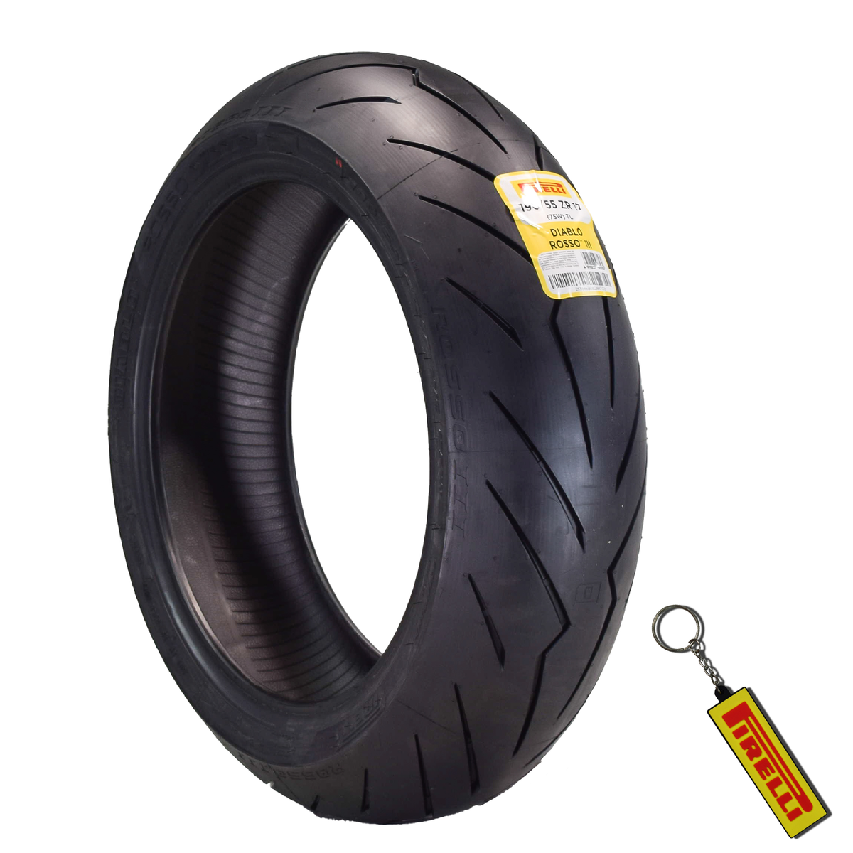 Pirelli Diablo Rosso III 190/55 ZR17 Rear Motorcycle Tire with Keychain