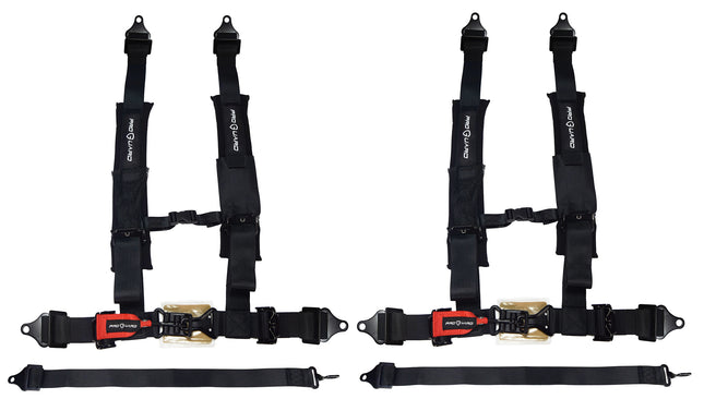 ProGuard Offroad Harness Black with 2" Nylon Straps and 5 Points of Contact - Universal Safety Belt fits Polaris, Can-Am, Kawasaki, Yamaha UTVs, ATVs, Side-by-Sides (2 Pack)