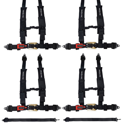 ProGuard Offroad Harness Black with 2" Nylon Straps and 5 Points of Contact - Universal Safety Belt fits Polaris, Can-Am, Kawasaki, Yamaha UTVs, ATVs, Side-by-Sides (4 Pck)