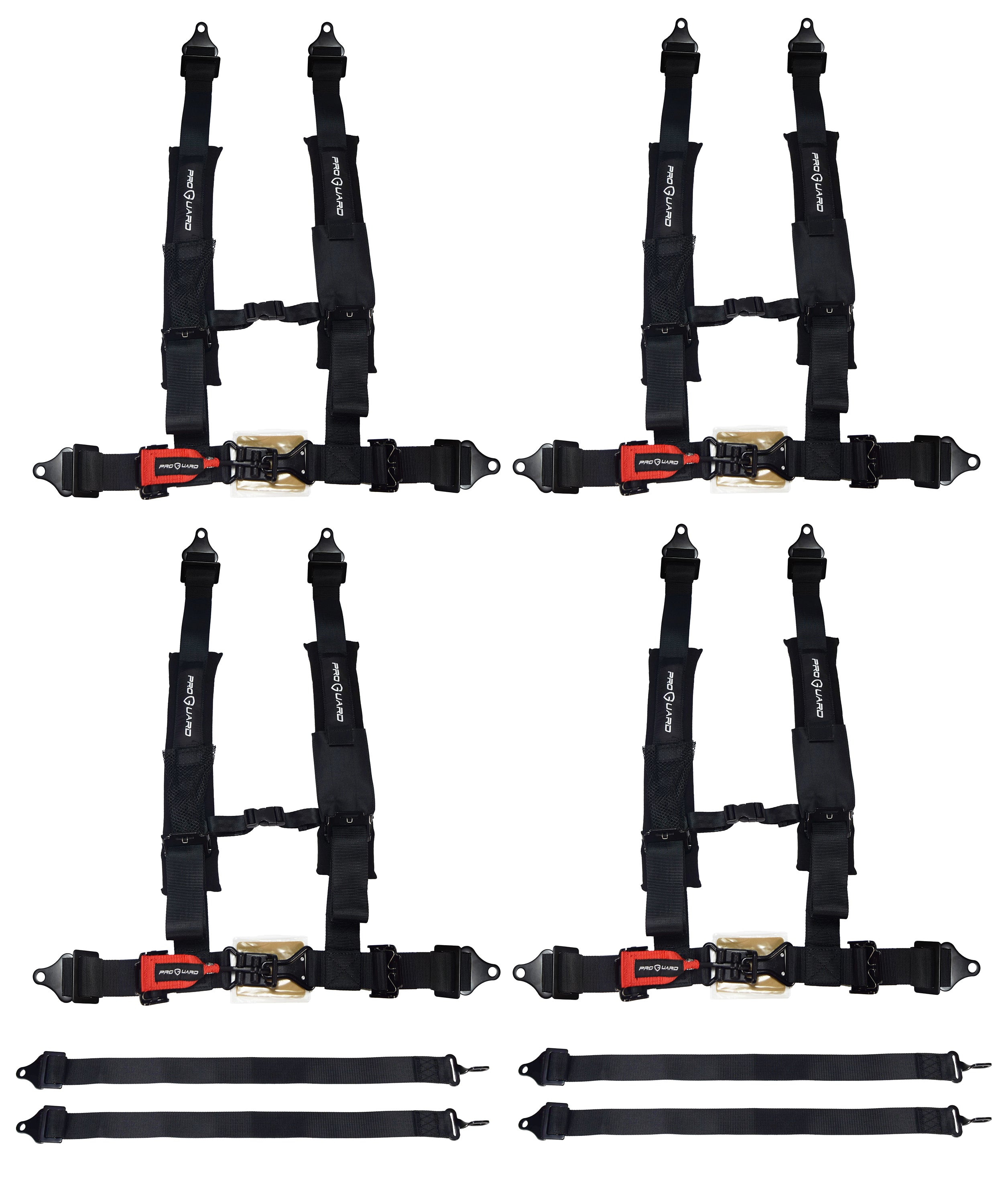 ProGuard Offroad Harness Black with 2" Nylon Straps and 5 Points of Contact - Universal Safety Belt fits Polaris, Can-Am, Kawasaki, Yamaha UTVs, ATVs, Side-by-Sides (4 Pck)