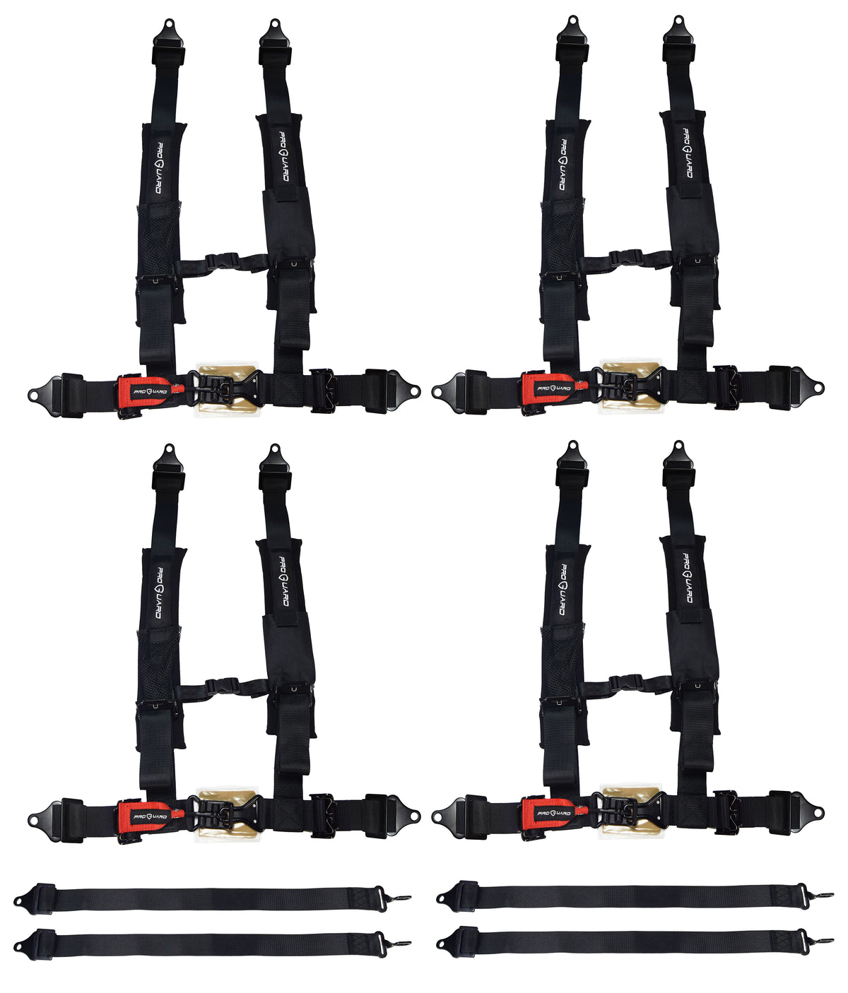 ProGuard Offroad Harness Black with 2" Nylon Straps and 5 Points of Contact - Universal Safety Belt fits Polaris, Can-Am, Kawasaki, Yamaha UTVs, ATVs, Side-by-Sides (4 Pck)