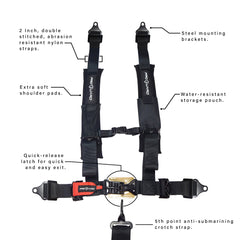 ProGuard Offroad (2) Harnesses - Black 2" Straps 5 Points of Contact Bypass Clip