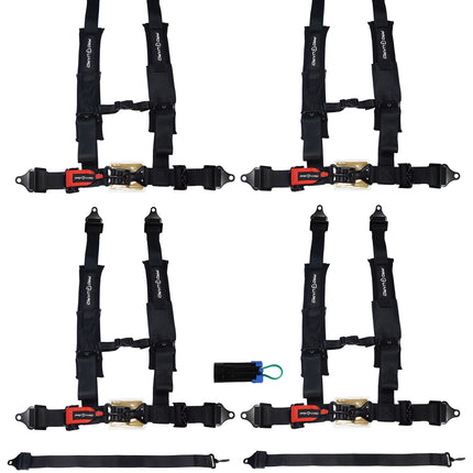 ProGuard Offroad (4) Harnesses - Black 2" Straps 5 Points of Contact Bypass Clip