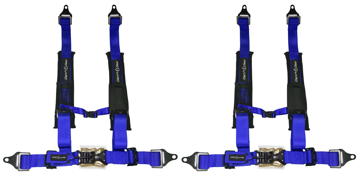 ProGuard Offroad 4-Point Safety Harness – Blue  2" Heavy-Duty Nylon Straps Universal Safety Belt fits Polaris, Can-Am, Kawasaki, Yamaha UTV, ATV, SxS , Soft Shoulder Pads (2PK)