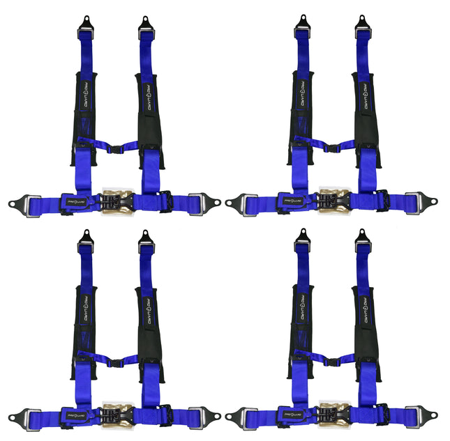 ProGuard Offroad 4-Point Safety Harness – Blue  2" Heavy-Duty Nylon Straps  Universal Safety Belt fits Polaris, Can-Am, Kawasaki, Yamaha UTV, ATV, SxS. Soft Shoulder Pads (4PK)
