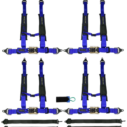 ProGuard Offroad (4) Harnesses Blue w/ 2" Straps 5 Points of Contact Bypass Clip